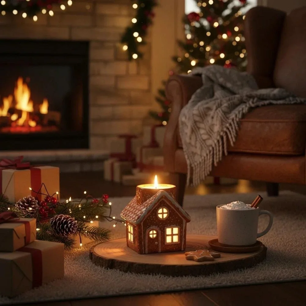 Warm Gingerbread Hearth